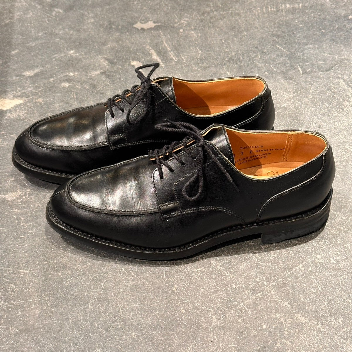 【CROCKETT&JONES】クロケット&ジョーンズ ダラム3 Uチップ カーフ ブラック サイズUK7 375ラスト
