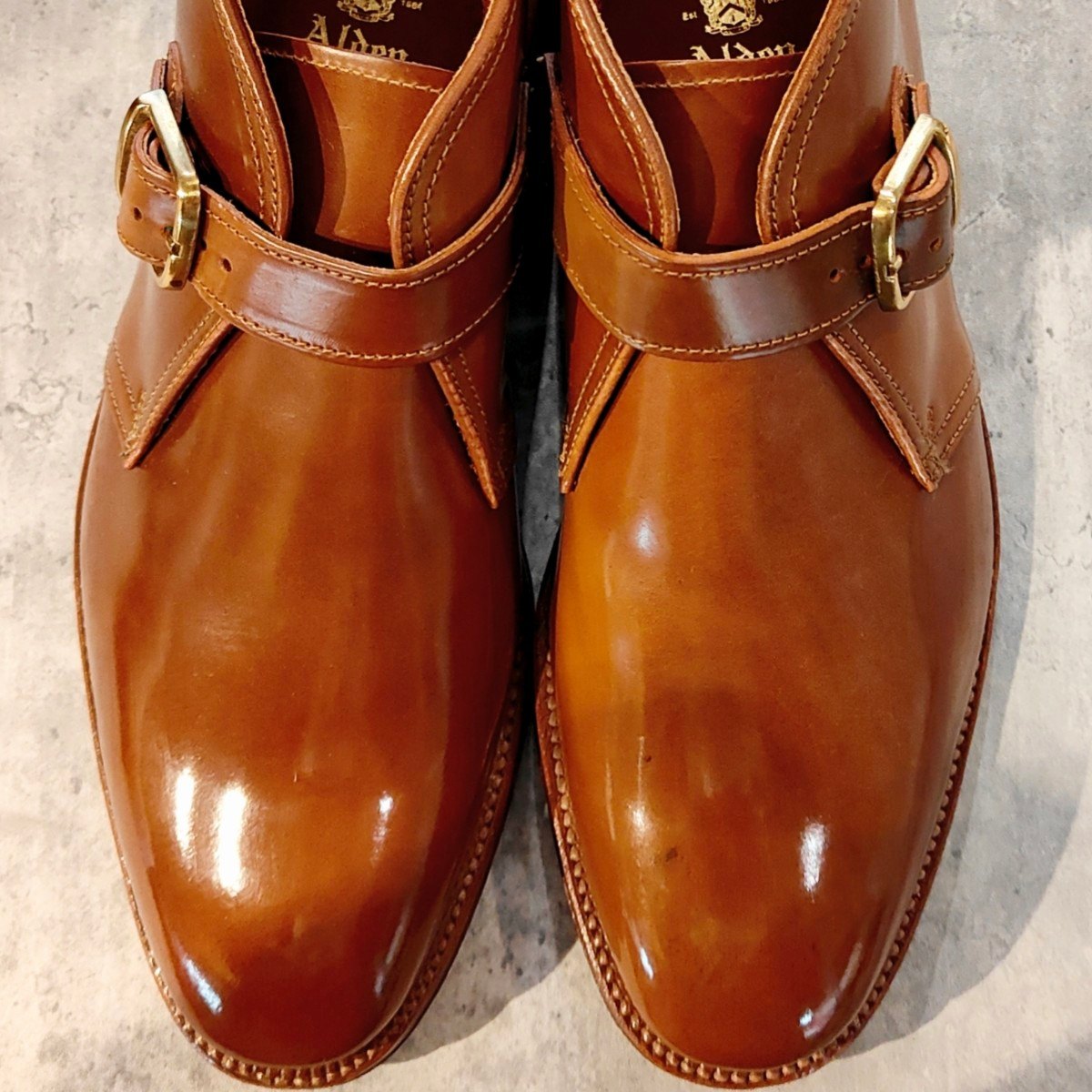 希少 未使用【ALDEN】オールデン D9706 ジョージブーツ シングルモンク チャッカ プレーントゥ コードバン ウイスキー サイズUS11E プラザラスト