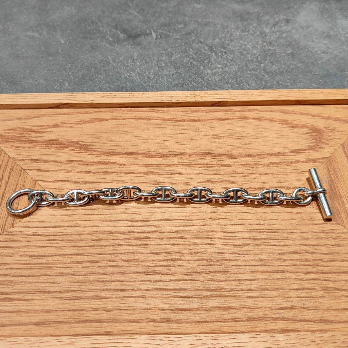 【HERMES Accessory】エルメス シェーヌダンクル ブレスレット MM 15コマ シルバー