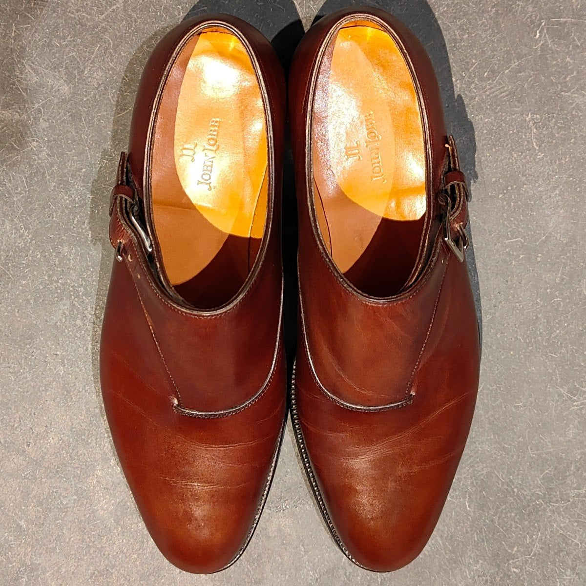 使用数回【JOHN LOBB】ジョンロブ ジャーミン2 プレステージライン シングルモンク カーフ ブラウン サイズUK5.5E 7000ラスト