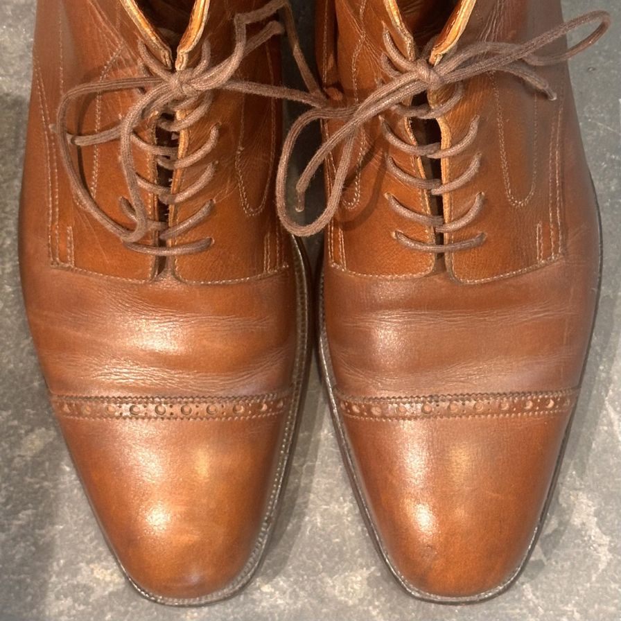 【CROCKETT&JONES】クロケット&ジョーンズ レザーブーツ 9899  キャップトゥ ブラウン UK7D