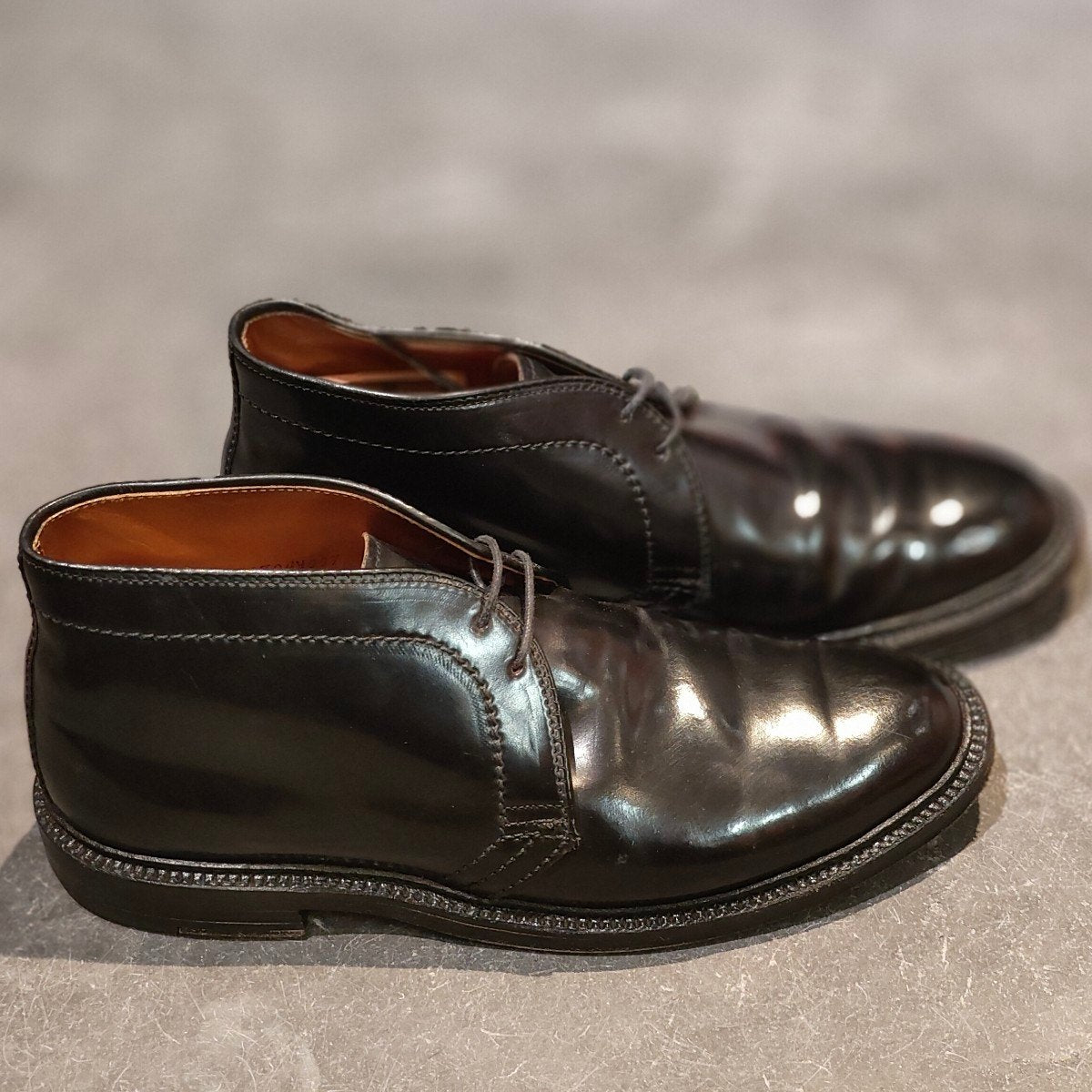 極美品 【ALDEN】オールデン レザーソウル別注 1340 チャッカブーツ コードバン ブラック サイズ US7.5E バリーラスト 参考定価￥225,500-