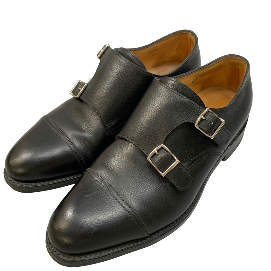 【JOHN LOBB】ジョンロブ レザーシューズ ダブルモンク ウィリアム グレインレザー ブラック サイズUK6.5 メンズ