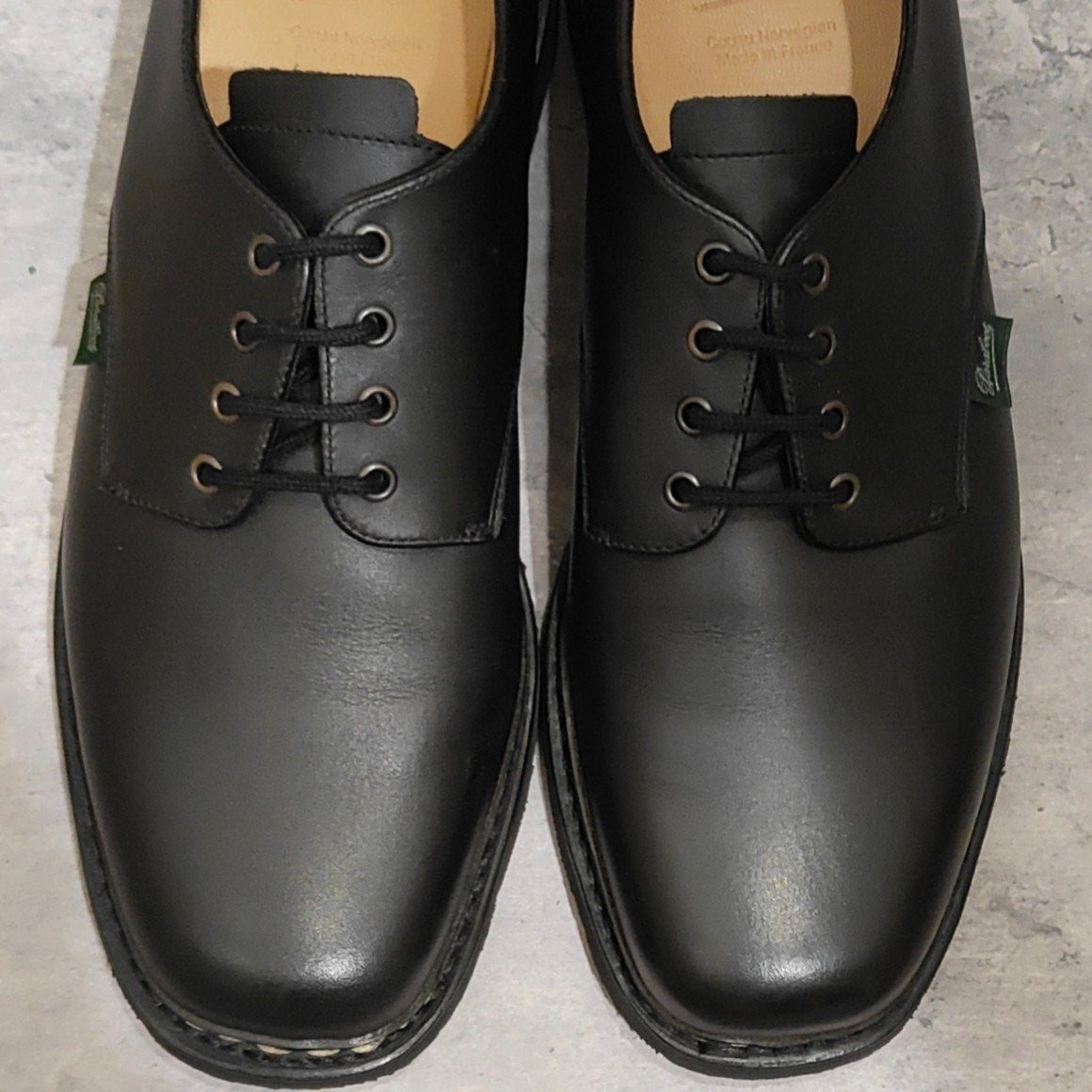 極美品【Paraboot】パラブーツ キャッスル プレーントゥ カーフ ブラック サイズUK9