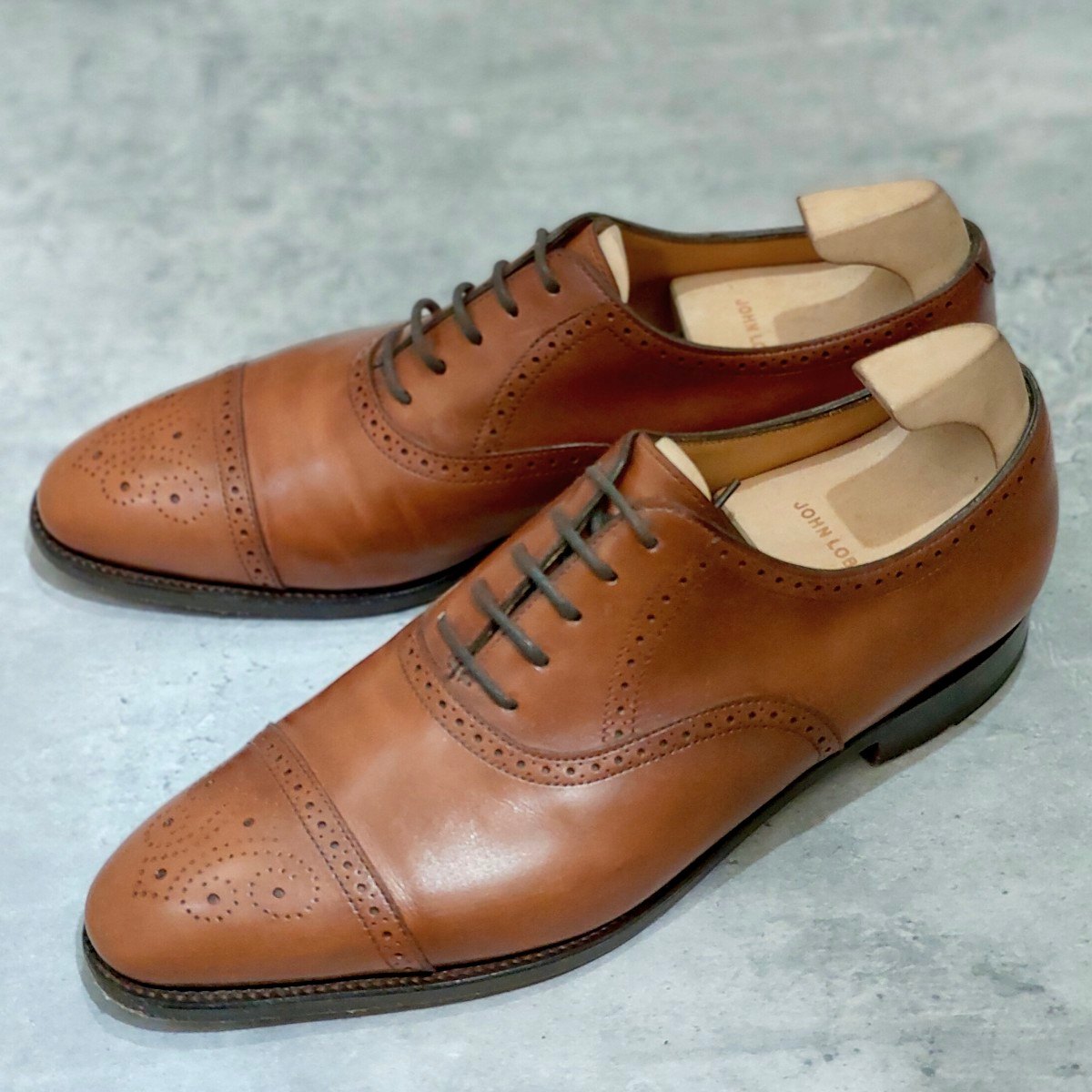 【JOHN LOBB】ジョンロブ ソーントン SAUNTON セミブローグ カーフ ブラウン サイズUK6E 7000ラスト