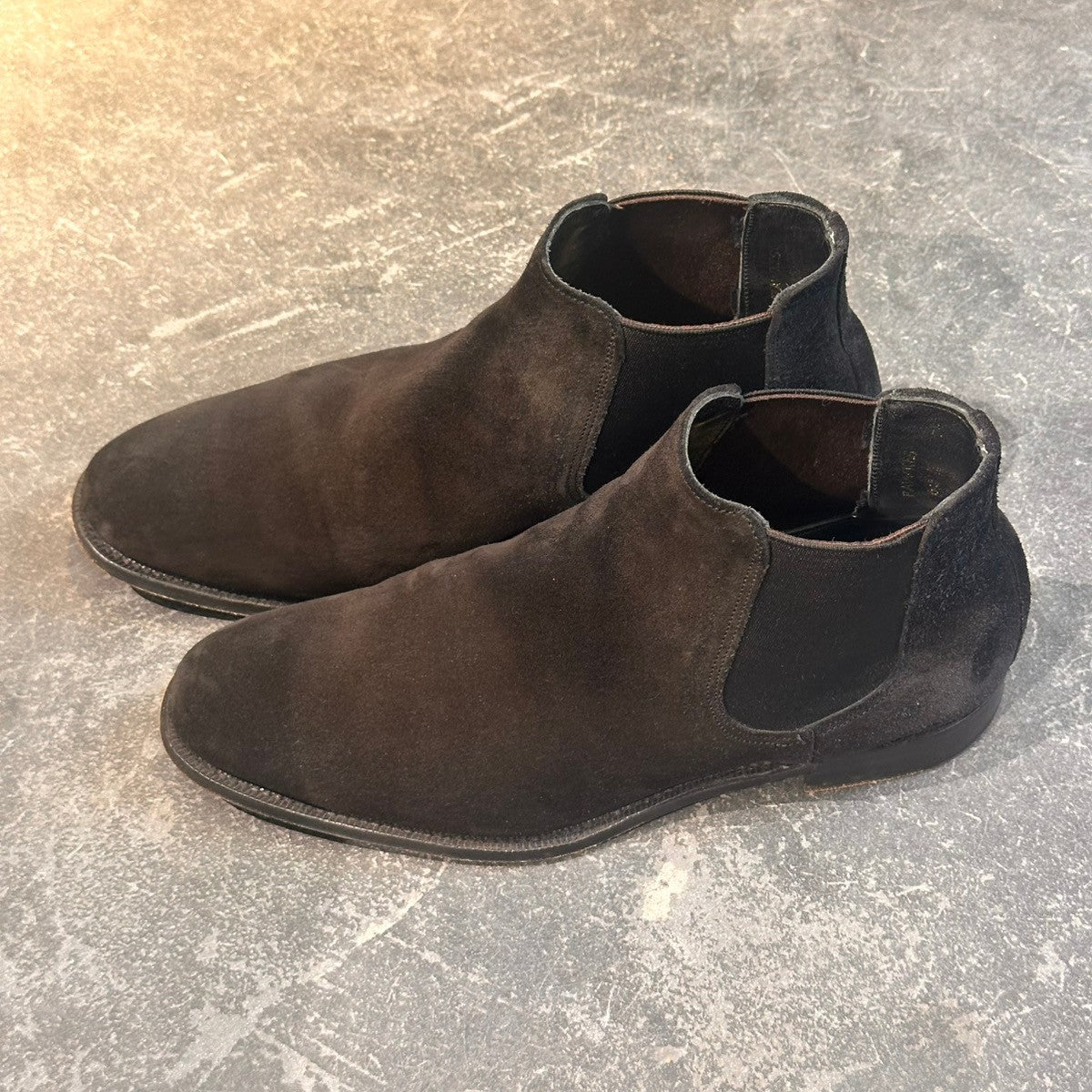 【JOSEPH CHEANEY】ジョセフチーニー FAWKES サイドゴアブーツ スエード ブラック サイズUK6.5
