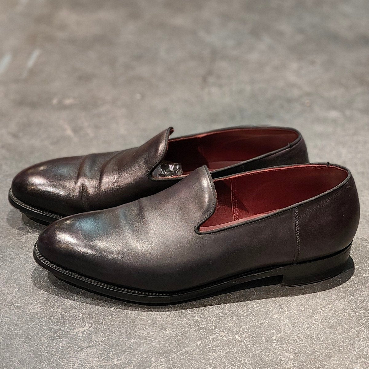 希少 美品【J.M. WESTON】ジェイエムウエストン 345 ウルトラウエストン スリッポン カーフ ブラック サイズ 7D