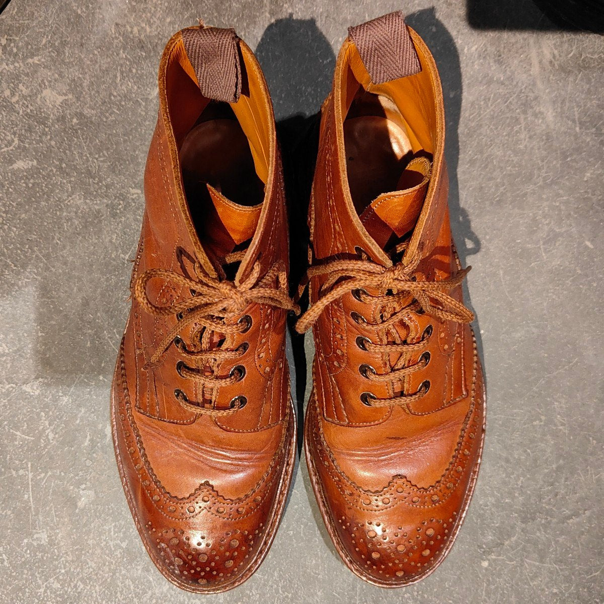 【Tricker’ｓ】トリッカーズ SHIPS別注 2508 ウィングチップ カントリーブーツ カーフ ブラウン サイズUK8