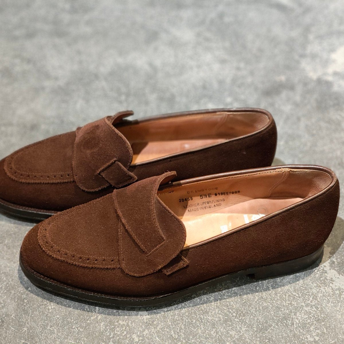 【CROCKETT&JONES】クロケット＆ジョーンズ ビームスF別注 ブリムストーン バタフライ ローファー スエード ブラウン サイズUK5.5E 302ラスト