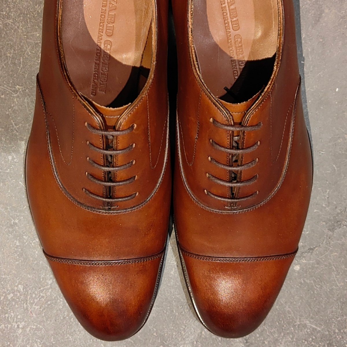 試着程度極美品【EDWARD GREEN】エドワードグリーン チェルシー リジェクト品 ストレートチップ カーフ ダークオークアンティーク サイズUK7.5E 82ラスト