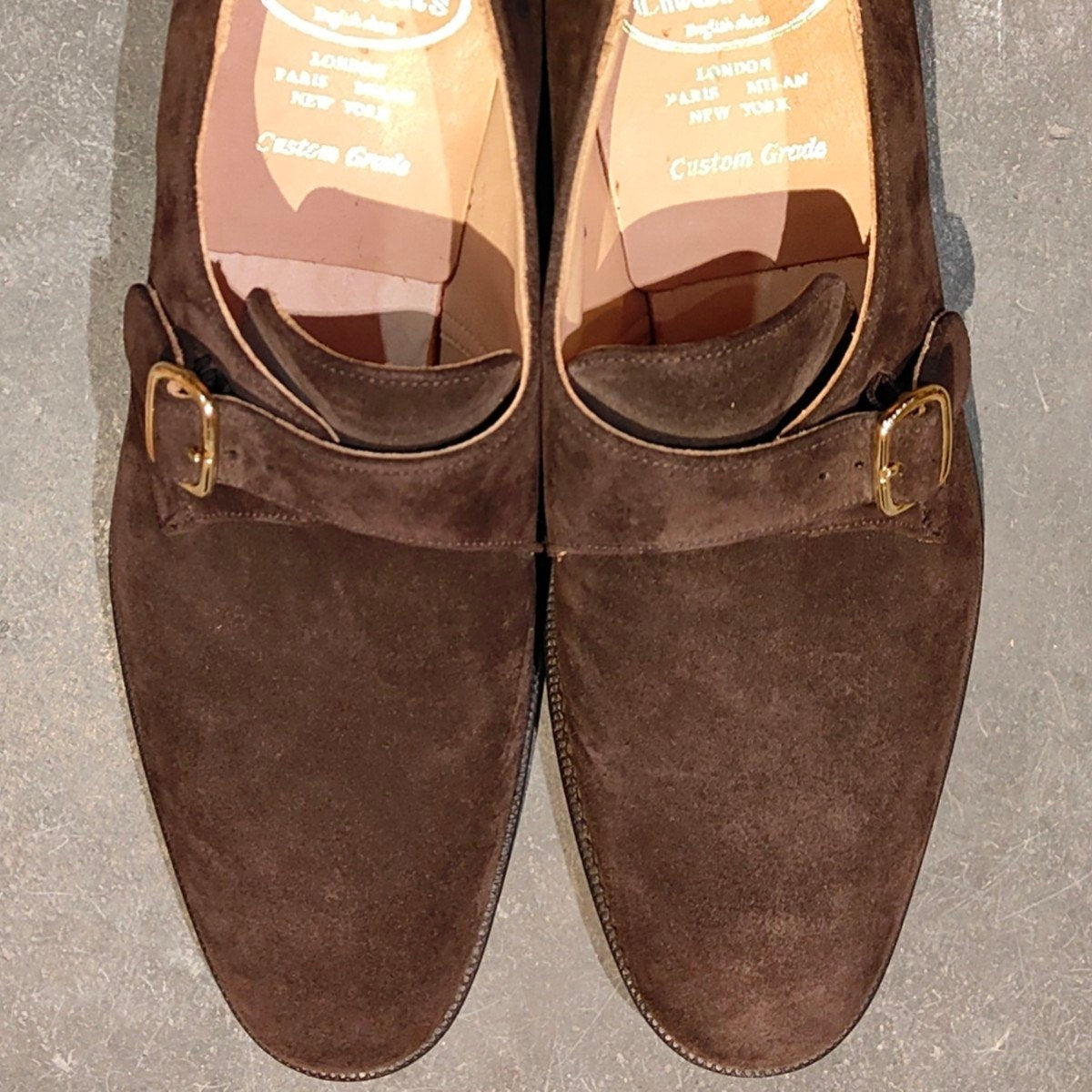 新品未使用【Church's】チャーチ ベケット シングルモンク 4都市 スエード ダークブラウン サイズUK80F 173ラスト