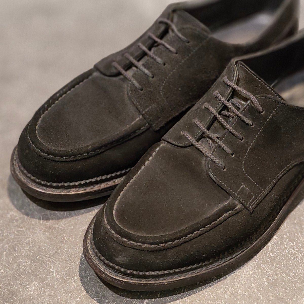 極美品 【J.M.WESTON】ジェイエムウエストン ユージーンゴルフ Uチップ スエード ブラック サイズ UK7 1Gラスト