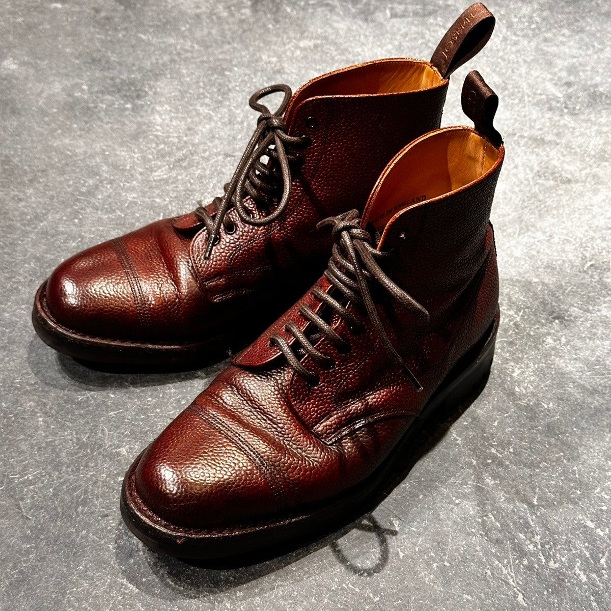 美品【JOSEPH CHEANEY】ジョセフチーニー ペナイン2 ギブソンブーツ グレインレザー ブラック サイズUK6