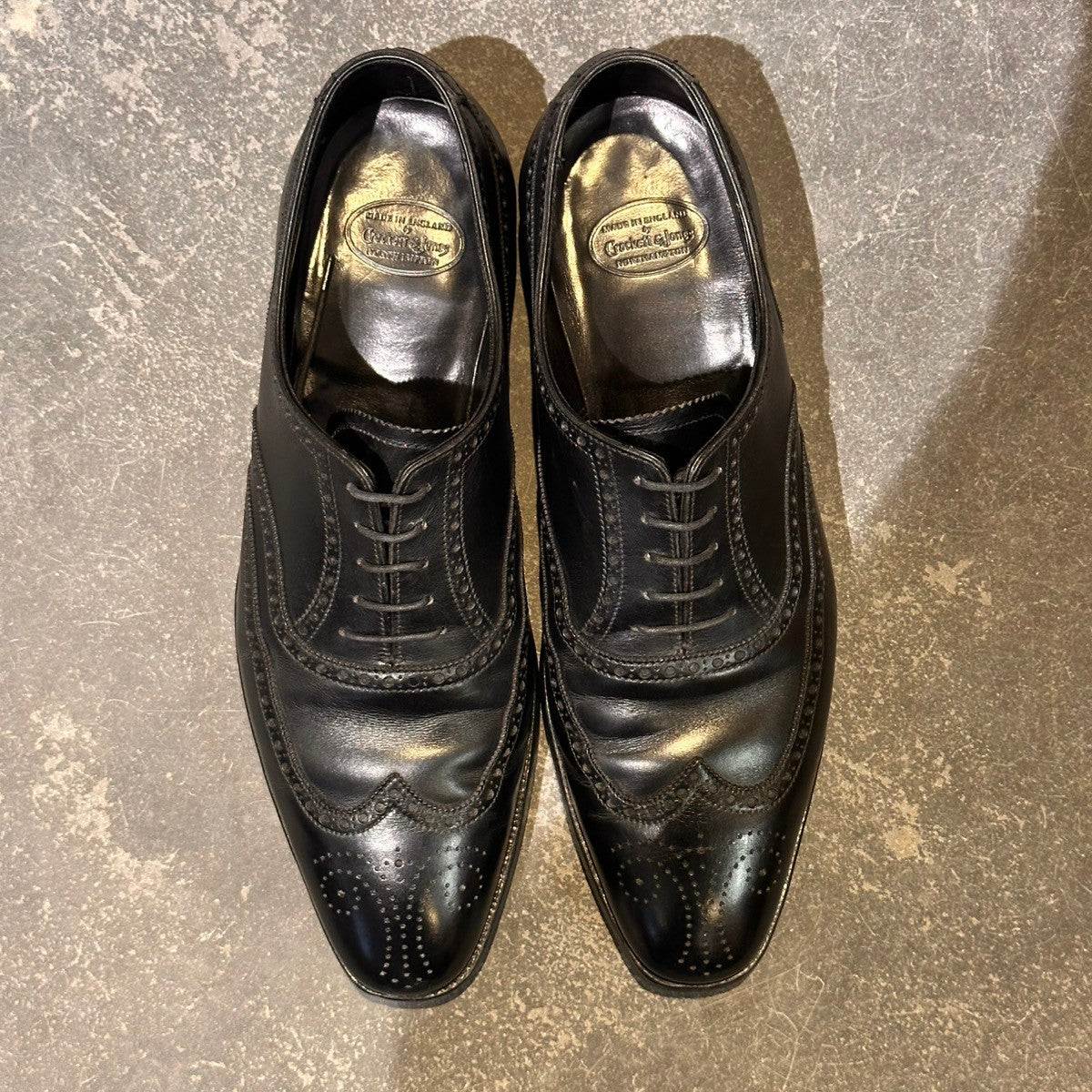 【Crockett&Jones】クロケット&ジョーンズ クリフォード ウイングチップ カーフ ブラック サイズUK8E 337ラスト