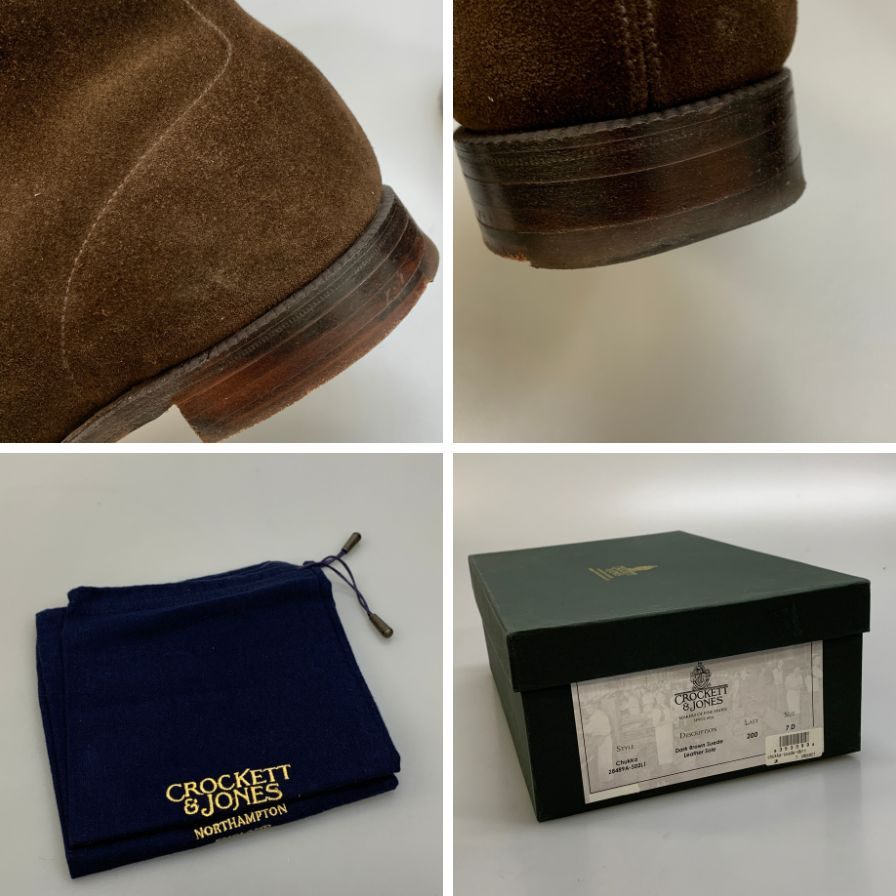 【CROKETT&JONES】クロケット&ジョーンズ  ブーツ スエード ブラウン（茶系） サイズ 7 ラスト