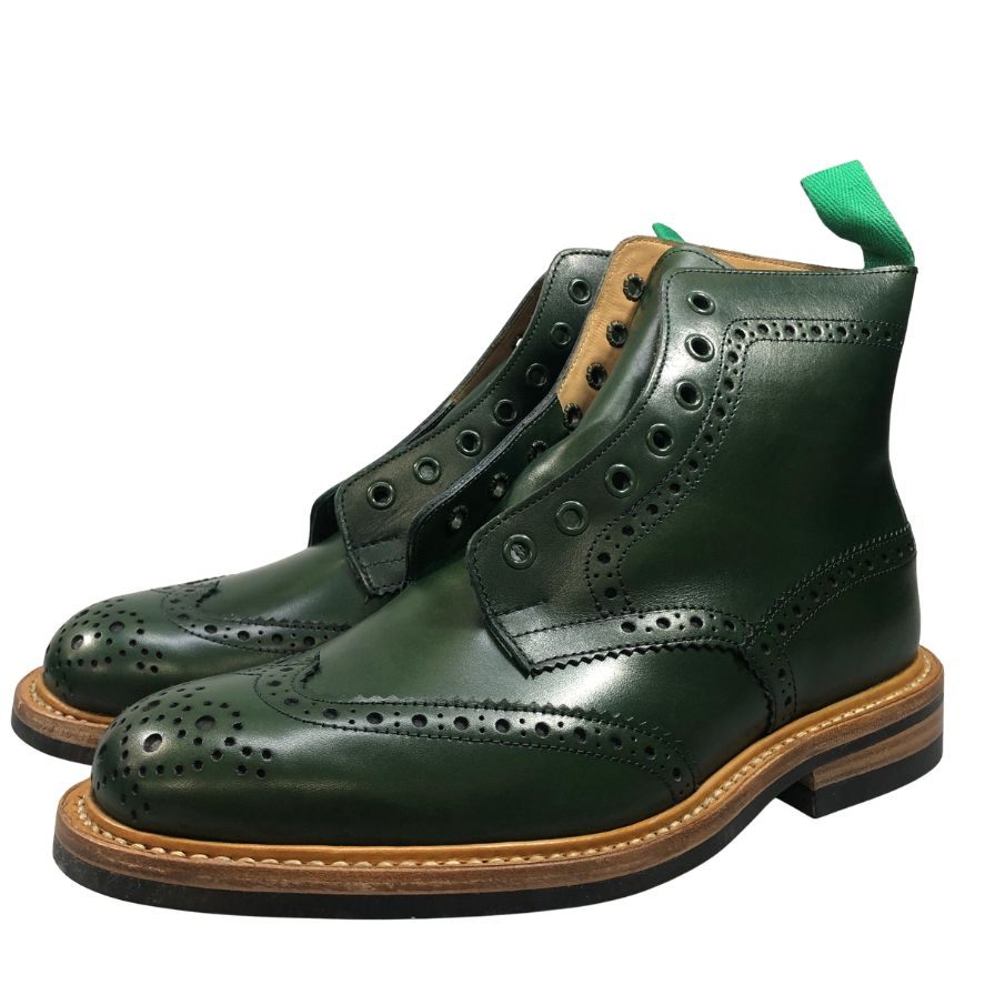 【オンライン限定】【Tricker’ｓ】トリッカーズ カントリーブーツ ストウ ウイングチップ 946515 5634 グリーン UK7ハーフ-5