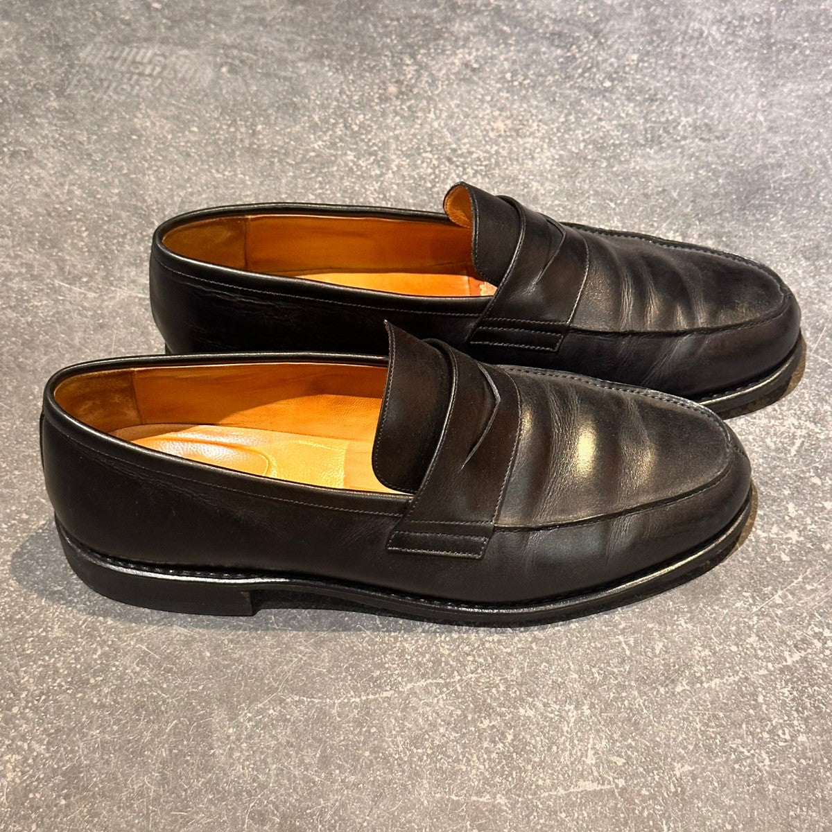 【PARABOOT】パラブーツ アドニス コインローファー カーフ ブラック サイズUK10