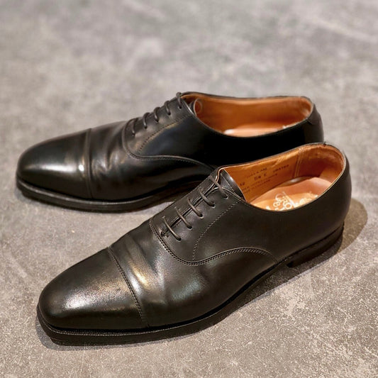 【CROCKETT & JONES】クロケット&ジョーンズ ハラム ストレートチップ カーフ ブラック サイズUK5.5E 348ラスト