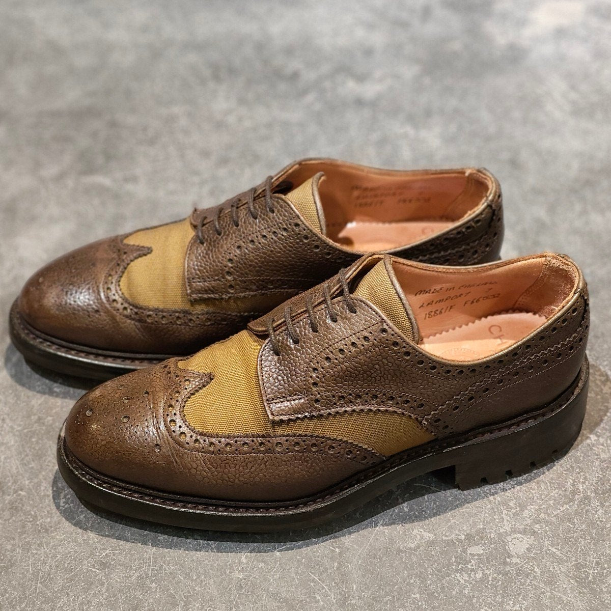 【JOSEPH CHEANEY】ジョセフチーニー ランポート ジャーナルスタンダード別注 ウイングチップ グレインレザー×スエードコンビ グリーン サイズUK7