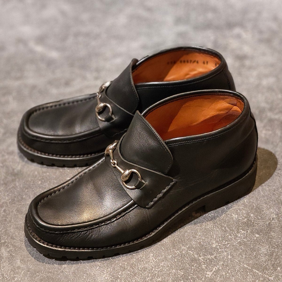 極美品【GUCCI】グッチ  0067 ショートブーツ ホースビットローファー カーフ ブラック サイズ41