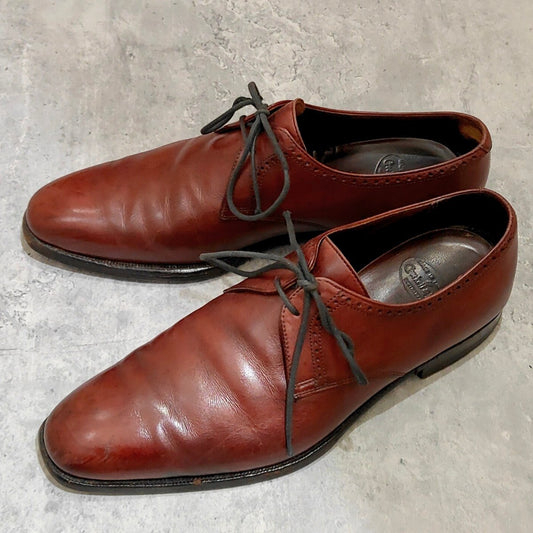 【CROCKETT&JONES】クロケット＆ジョーンズ シャドウェル プレーントゥ Ｖフロント カーフ バーガンディ サイズUK7.5D