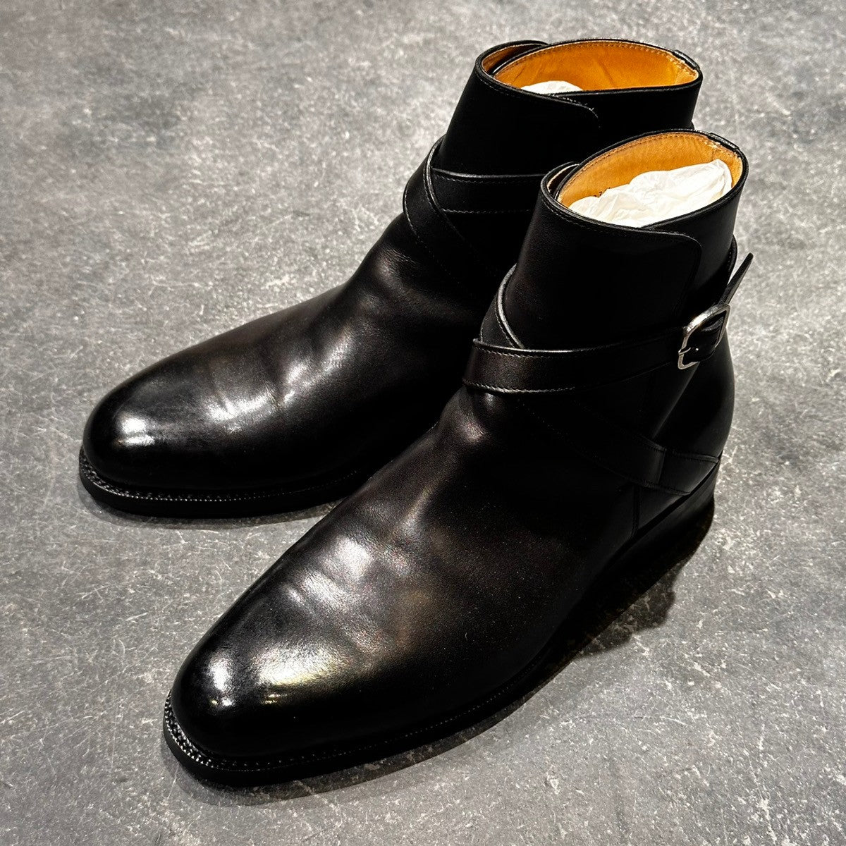 極美品【F.LLI GIACOMETTI】フラテッリ ジャコメッティ FG337 ジョッパーブーツ カーフ ブラック サイズ39