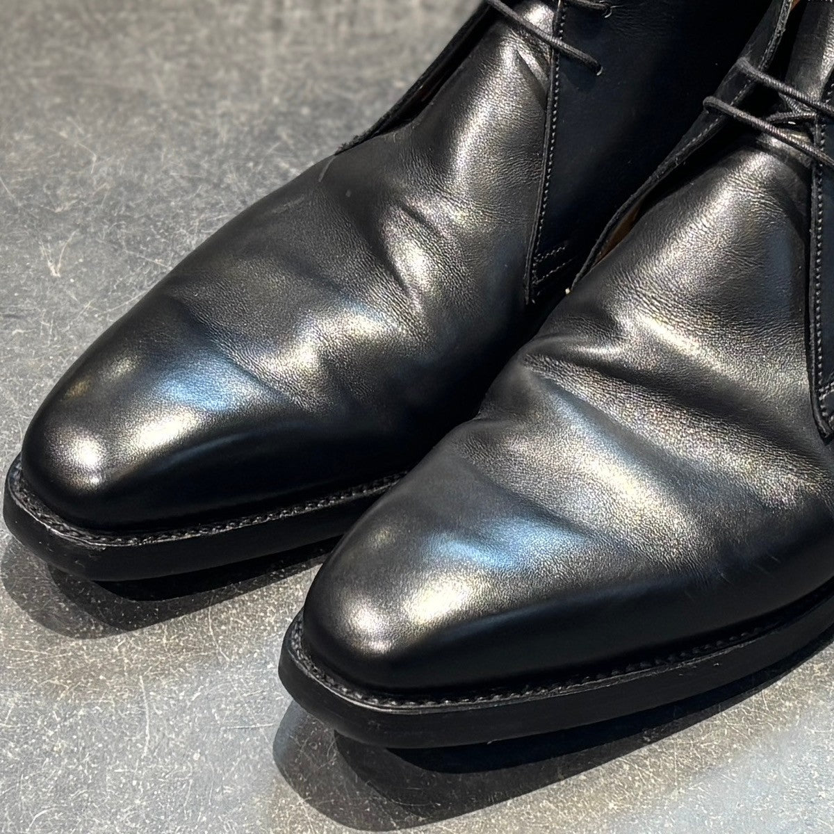 【CROCKETT&JONES】クロケット&ジョーンズ チャッカブーツ テットベリー カーフ ブラック サイズ UK9E