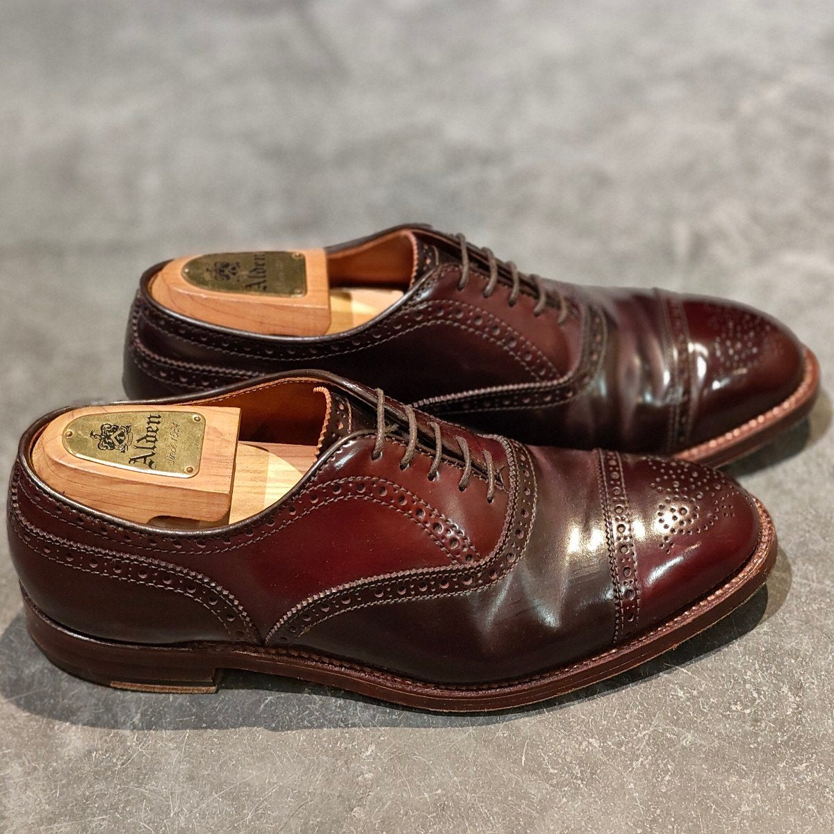 希少 極美品【ALDEN】オールデン ブローグ別注  D7302 セミブローグ コードバン ダークバーガンディ サイズ US8.5D ハンプトンラスト