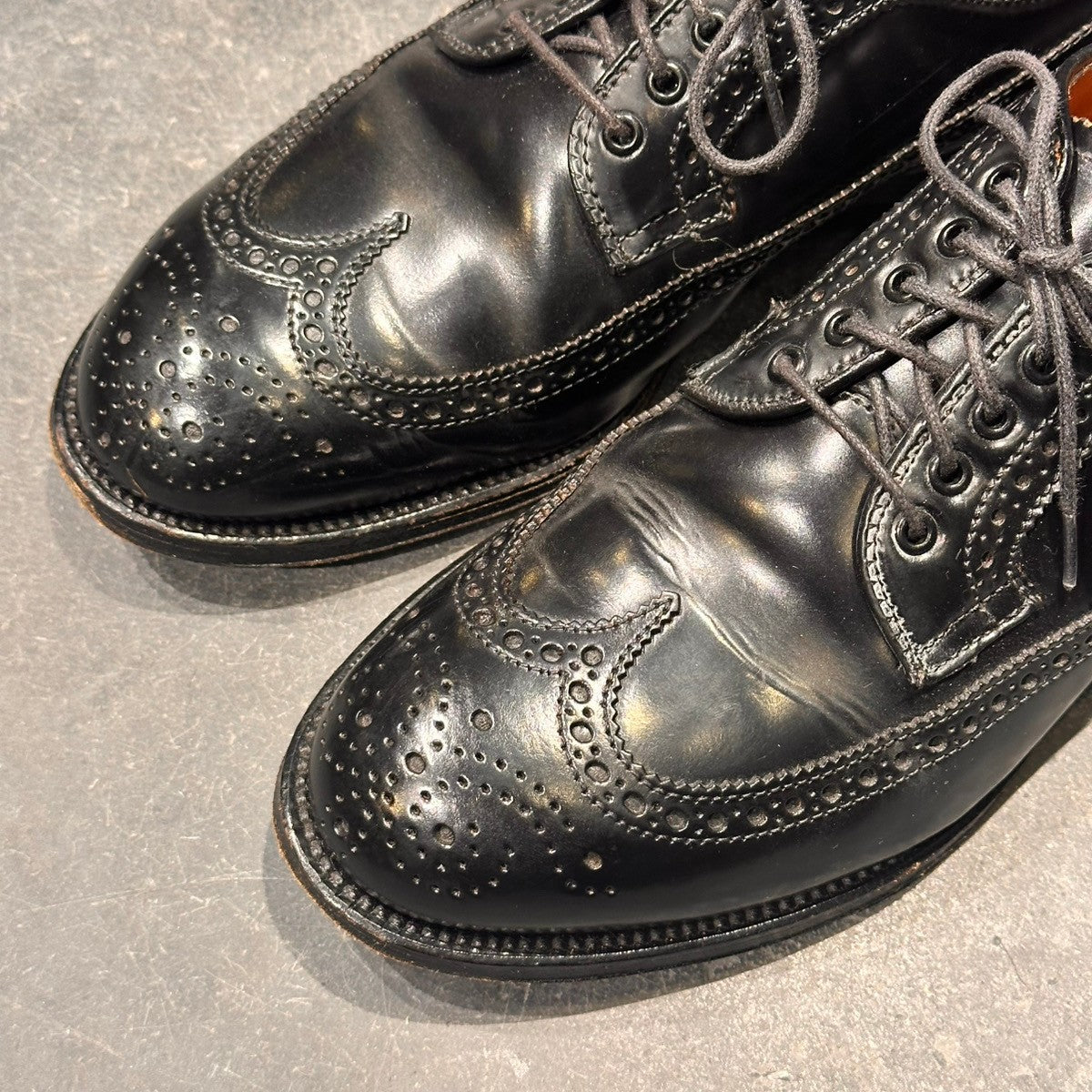 【ALDEN】オールデン 58853 ユナイテッドアローズ別注 58853 LWB フルブローグ コードバン ブラック サイズUS7D モディファイドラスト