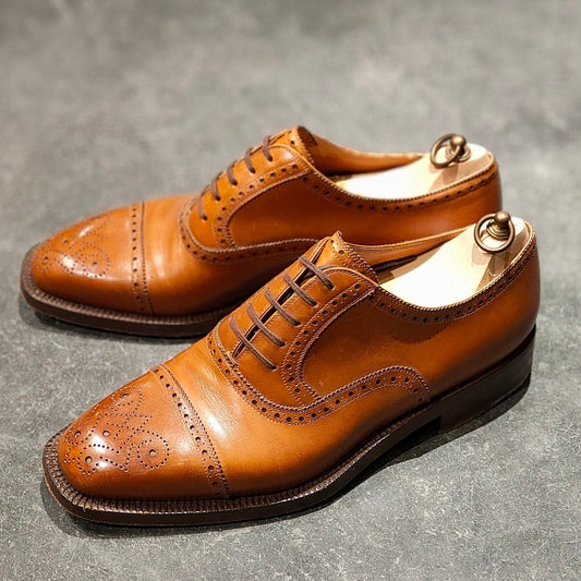 希少 美品【Stefano Bemer】ステファノベーメル セミブローグ カーフ ブラウン サイズ40