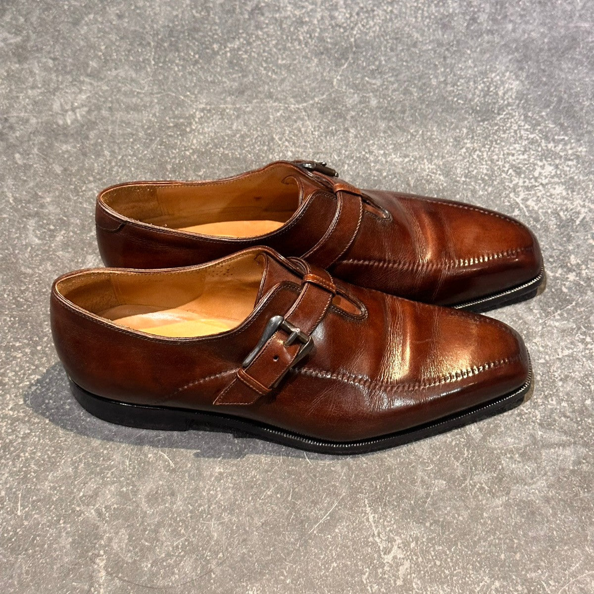 【BERLUTI】ベルルッティ シングルモンク カーフ ブラウン サイズUK6.5