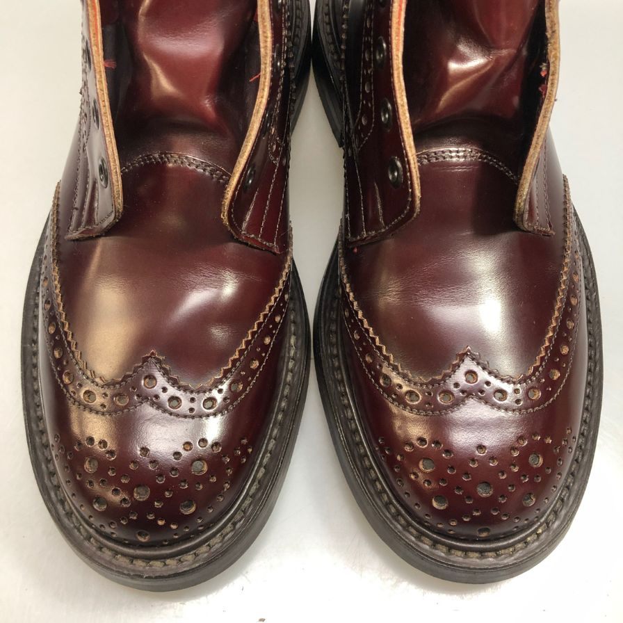 【Tricker's】トリッカーズ カントリーブーツ モールトン ウイングチップ 939853 M2508 ボルドー メンズ UK7ハーフ-5