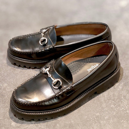 使用数回【G.H.Bass&Co. 】 ジーエイチバス  ラグソール BA10305 ビットローファー ブラック サイズ US6