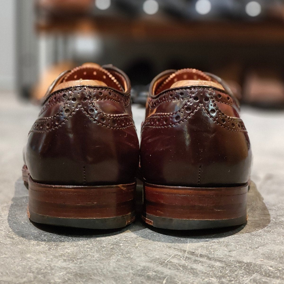 希少 極美品【ALDEN】オールデン ブローグ別注  D7302 セミブローグ コードバン ダークバーガンディ サイズ US8.5D ハンプトンラスト