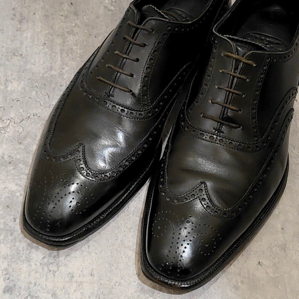 【CROCKETT&JONES】クロケット＆ジョーンズ シャドウェル プレーントゥ Ｖフロント カーフ バーガンディ サイズUK7.5D