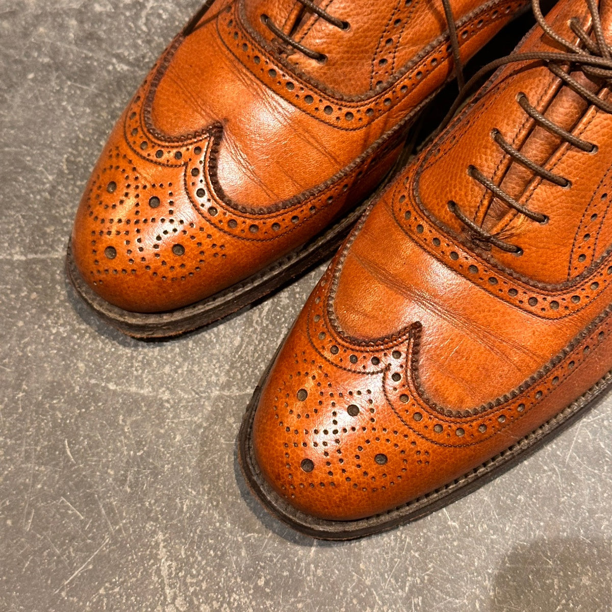 【FLORSHEIM】フローシャイム  ウイングチップ グレインレザー ブラウン サイズUS6.5E