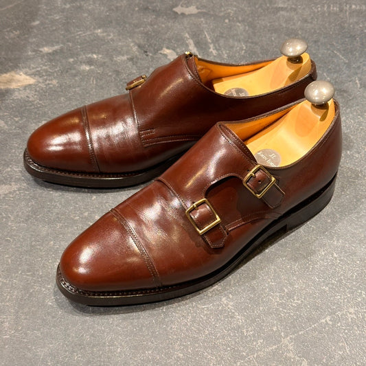 美品【JOHN LOBB】ジョンロブ ウィリアム ダブルモンク カーフ ブラウン サイズUK6E 9795Rラスト