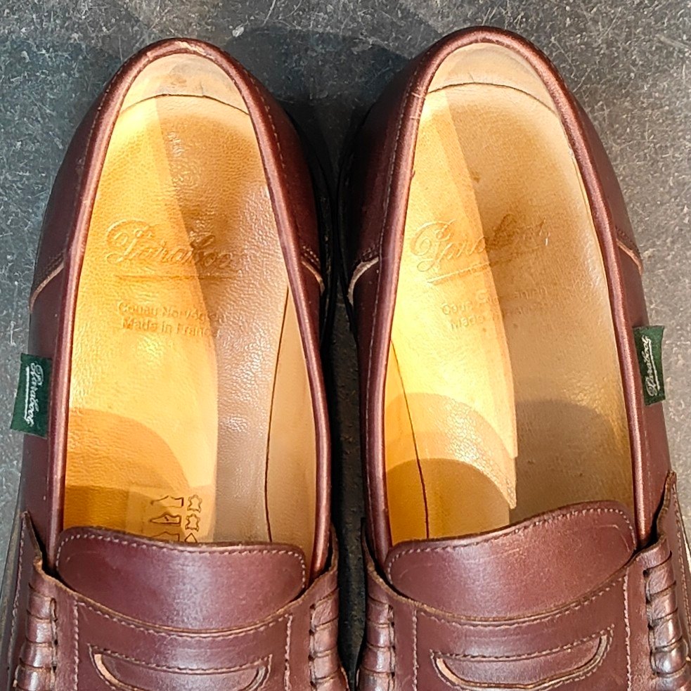 使用数回【Paraboot】パラブーツ ランス コインローファー リスレザー カフェ サイズUK7.5 定価￥94,600-