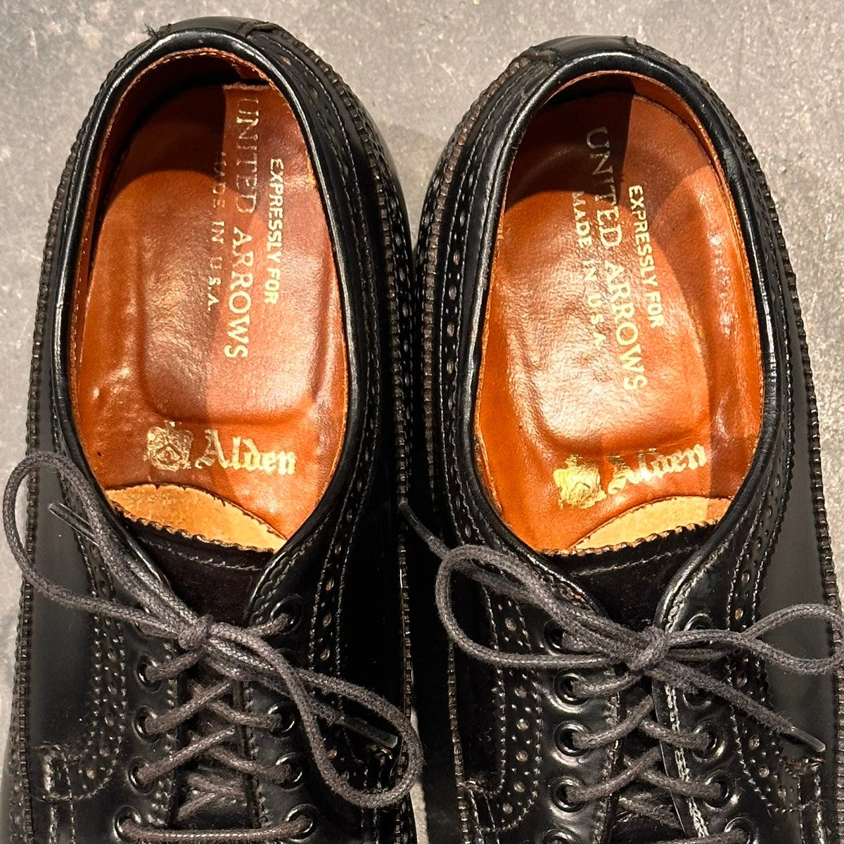【ALDEN】オールデン 58853 ユナイテッドアローズ別注 58853 LWB フルブローグ コードバン ブラック サイズUS7D モディファイドラスト