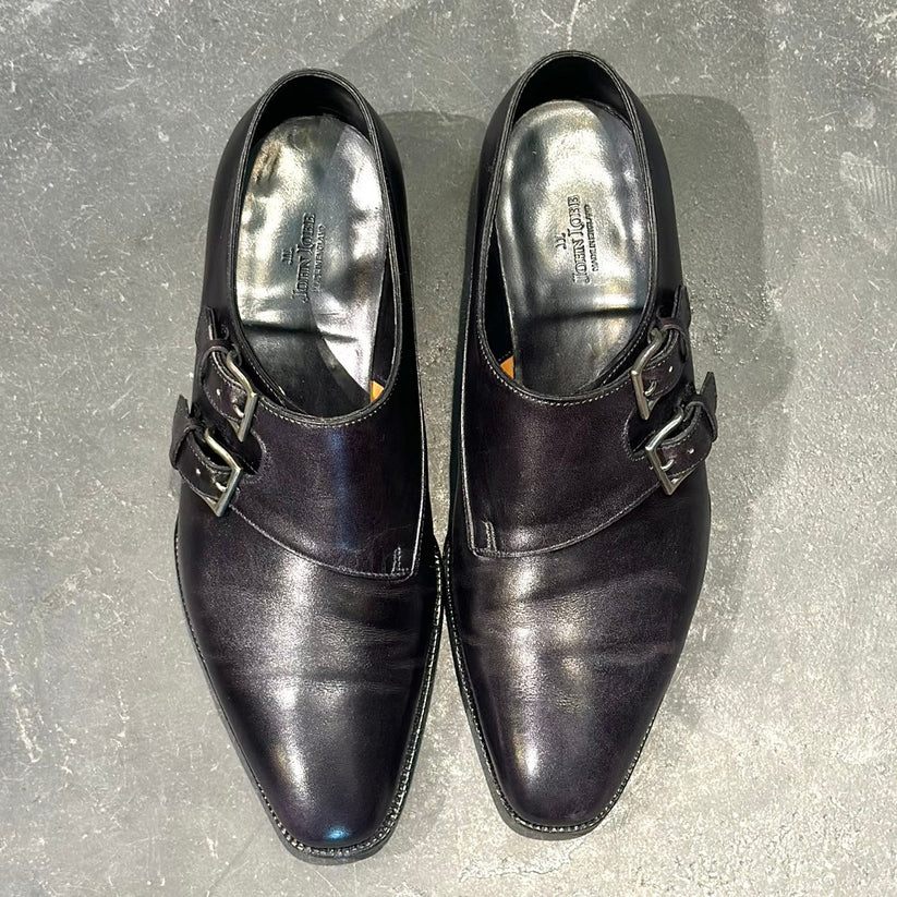 美品【John Lobb】ジョンロブ ダブルモンク チャペル ミュージアムカーフ ブラック サイズ6E 8000ラスト 参考定価￥344,300-