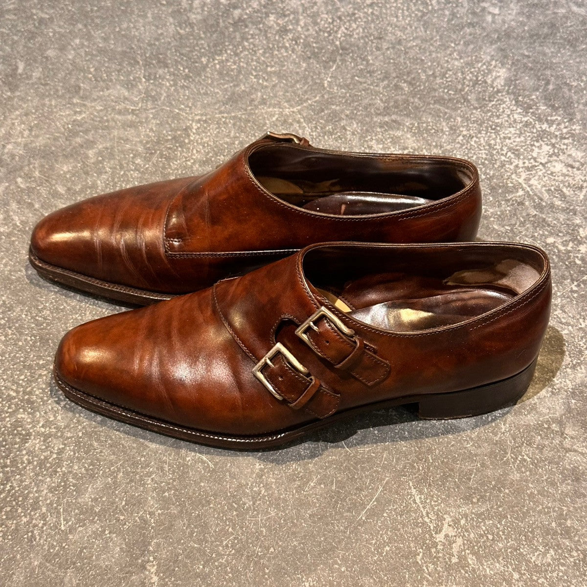【JOHN LOBB】ジョンロブ チャペル ダブルモンク ミュージアムカーフ ダークブラウン サイズUK7D 8000ラスト