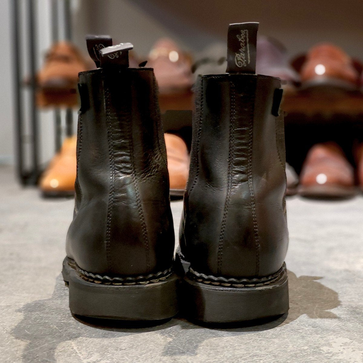 【PARABOOT】パラブーツ マネージ サイドゴアブーツ リスレザー ブラック サイズUK7