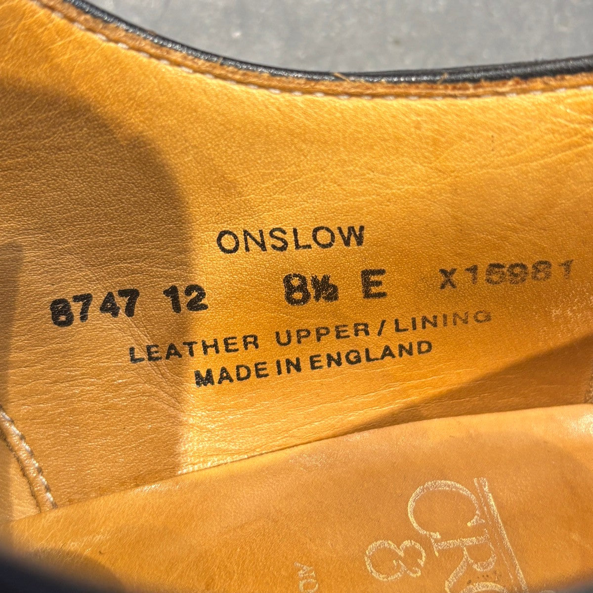 【CROCKETT&JONES】クロケット&ジョーンズ レザーシューズ オンスロー Uチップ カーフ ブラック サイズUK8.5E