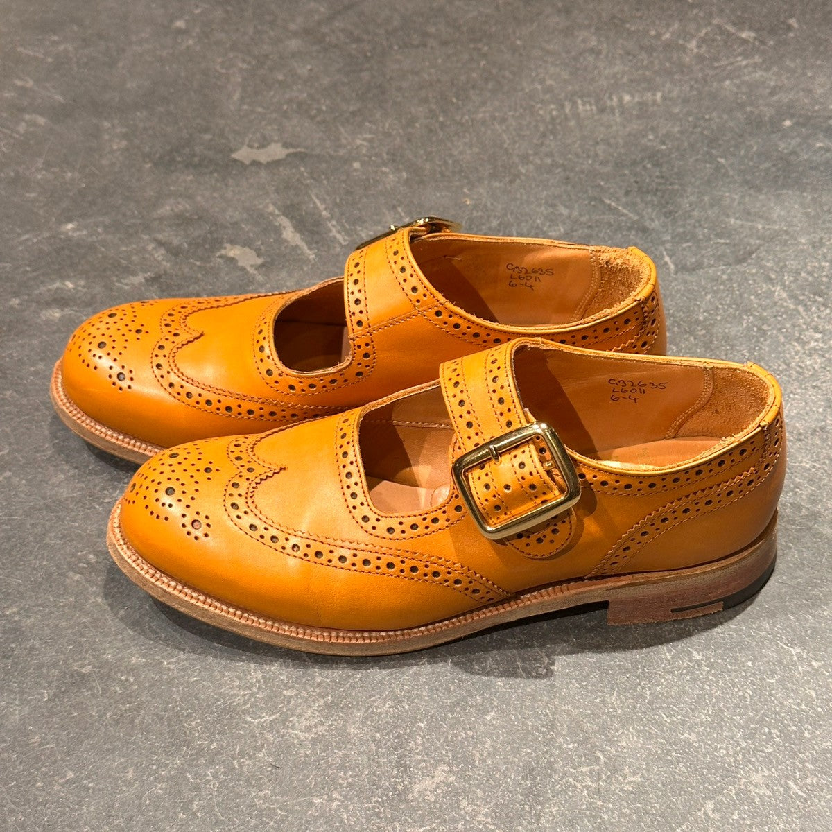 美品【Tricker’s】トリッカーズ ストラップシューズ  メリージェーン L6C11 カーフ エイコンアンティーク サイズUK6