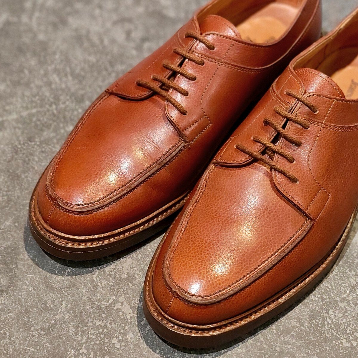 希少 極美品【JOHN LOBB】ジョンロブ PARISロゴ ブッシュ Uチップ グレインレザー ブラウン サイズUK5.5E 292ラスト