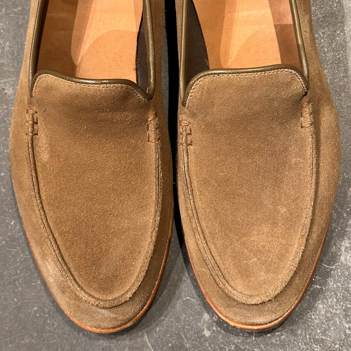 【CROCKETT&JONE】クロケット&ジョーンズ サルコム ヴァンプローファー スエード ベージュ サイズUK6.5E 348ラスト