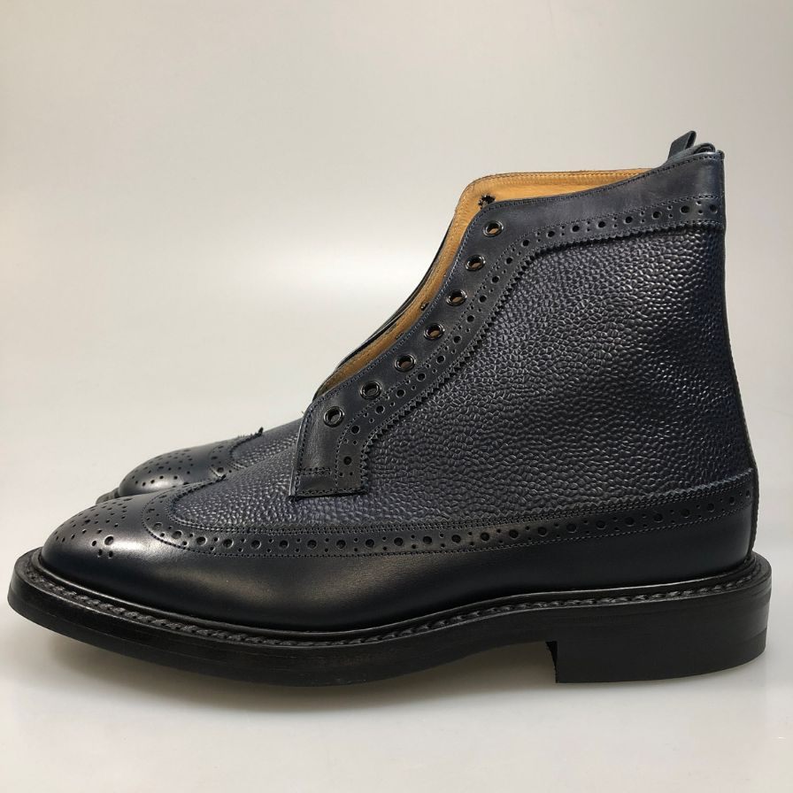【Tricker’ｓ】トリッカーズ カントリーブーツ モールトン グレインレザー ウイングチップ 922116 M7819 ネイビー UK8