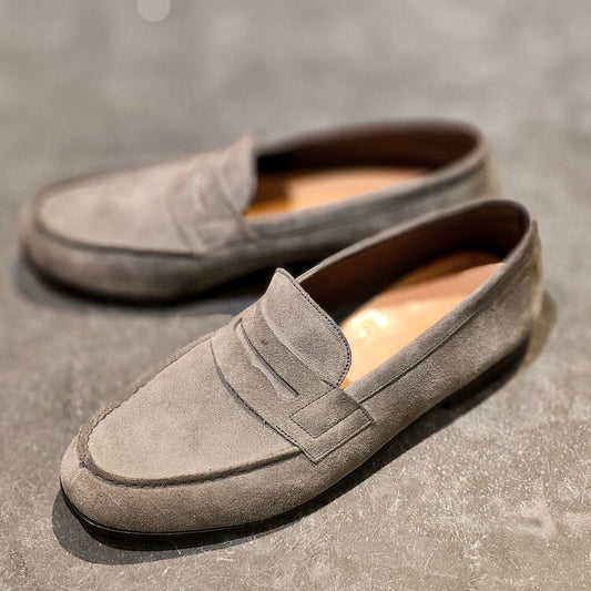 美品【J.M.WESTON】ジェイエムウエストン 281 ローファー ルモック スエード グレー サイズ8E 45ラスト