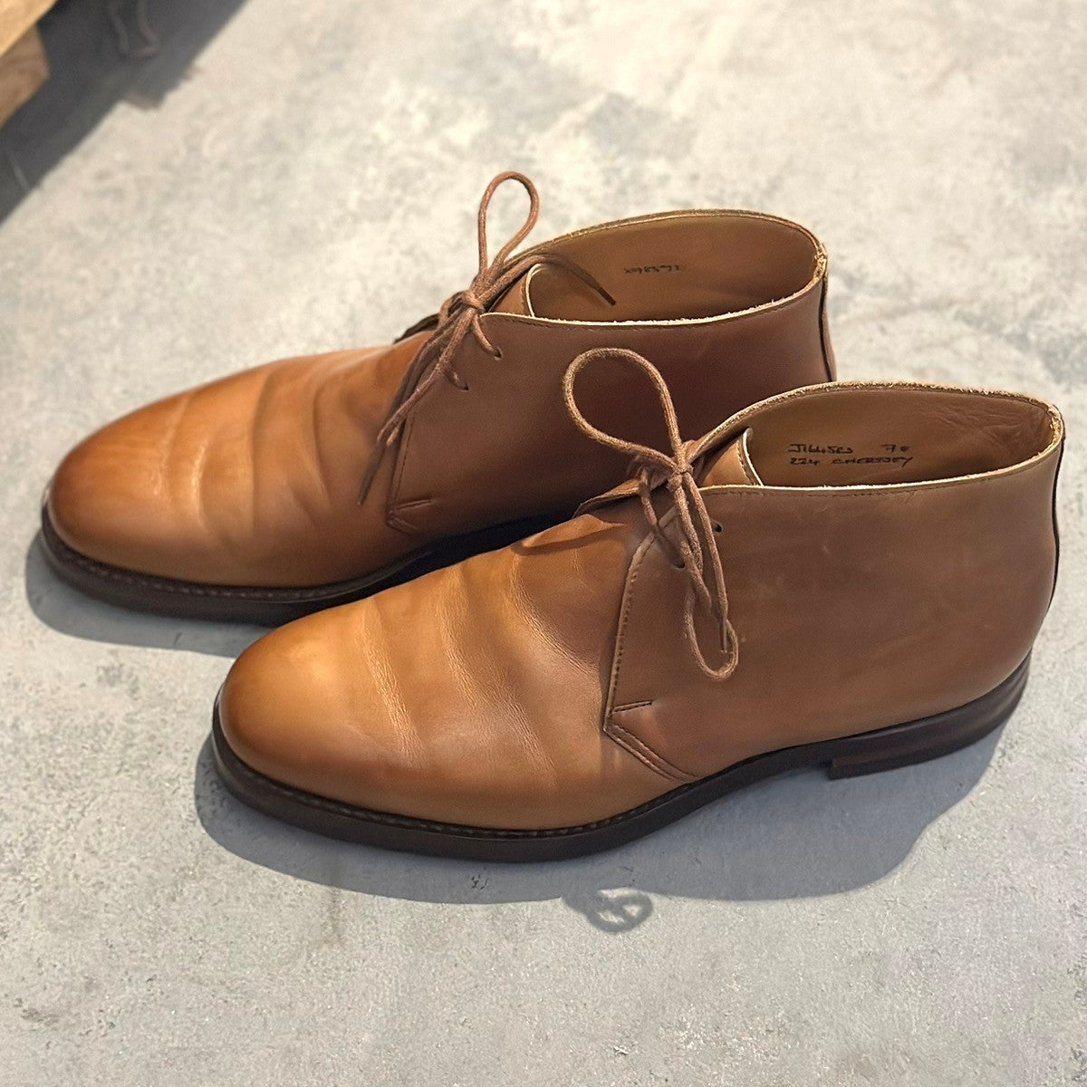 極美品【CROCKETT&JONES】クロケット&ジョーンズ チャートシー チャッカブーツ カーフ ブラウン サイズUK7E 224ラスト