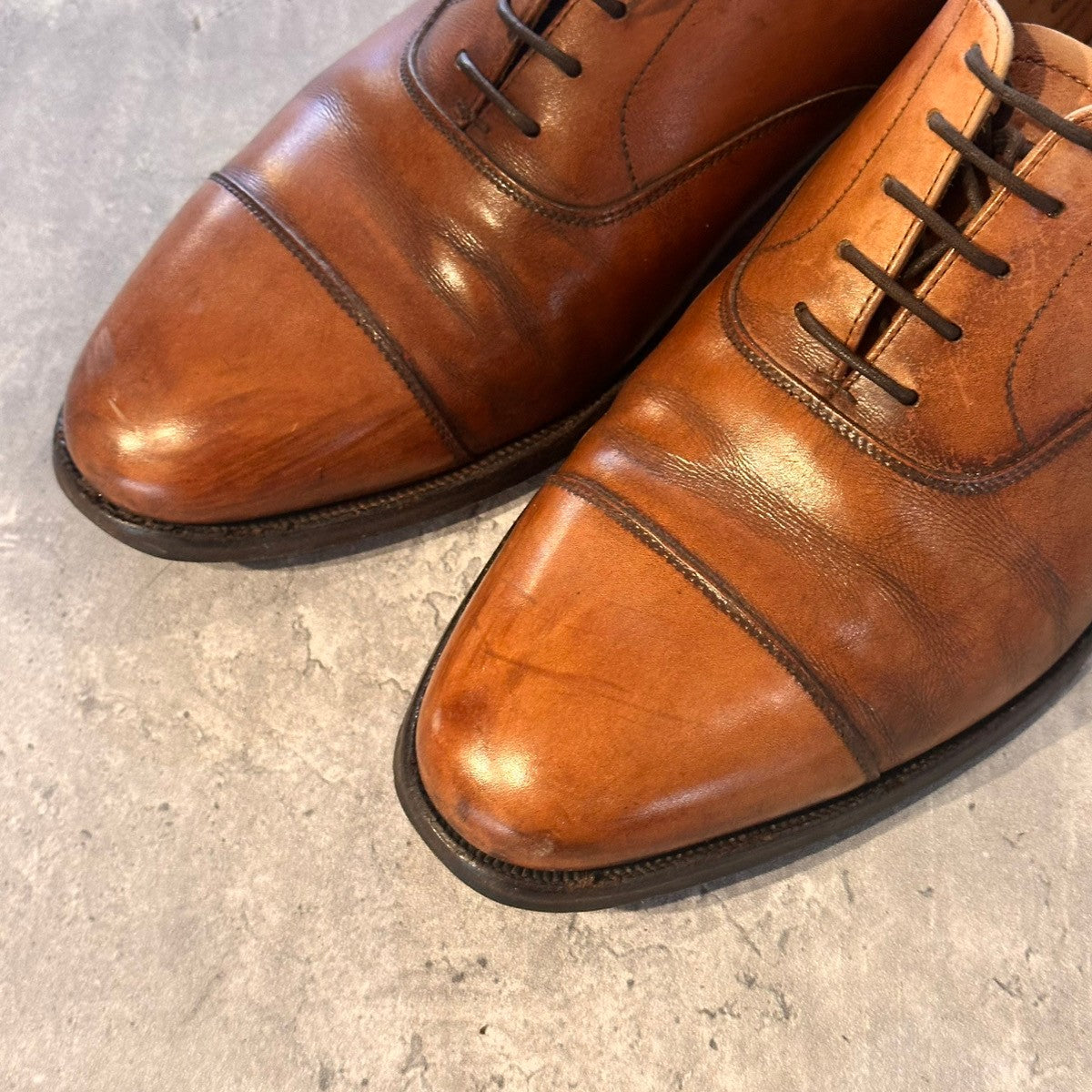 【CROCKETT&JONES】クロケット&ジョーンズ ストレートチップ コノート カーフ ブラウン サイズUK6.5F 236ラスト